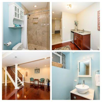 Basement bath and family room