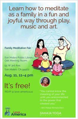 Multiple programs across bay area conducted by sahaja yoga meditation