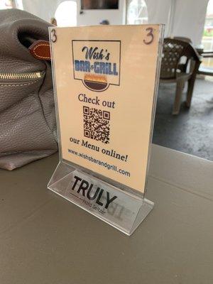 Scan to get the menu. Nice touch.