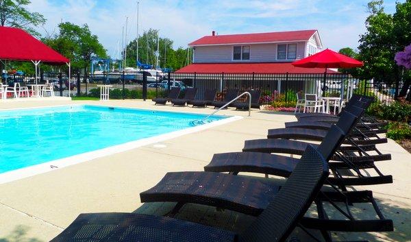 Come relax by our private saltwater pool.