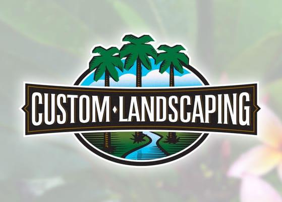 New logomark for Custom Landscaping on the island of Kauai.