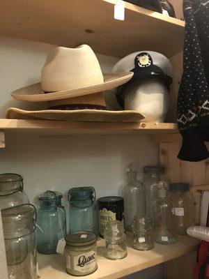 Random hats, bottles