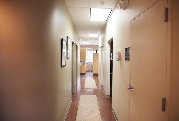 Dental office hallway