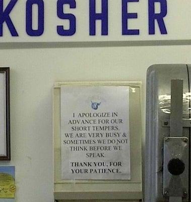 Absolutely admire their honesty and ability to keep it Kosher.