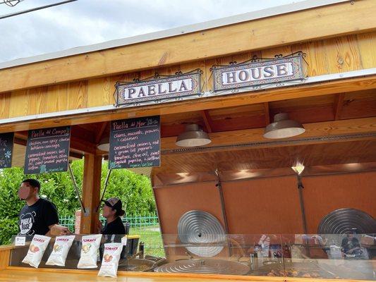 Food truck of paella