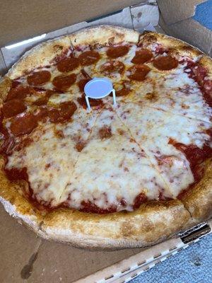 Medium half pepperoni