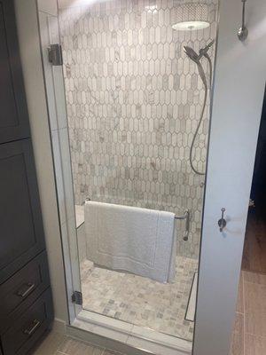 Patriot Master bath shower glass