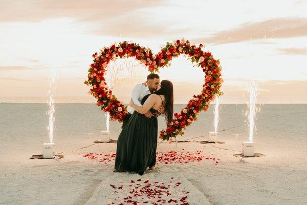 Engaged! Cold sparks, heart arch, drone.