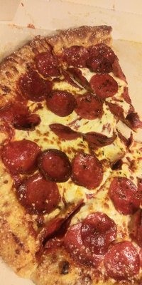 Pepperoni stuffed crust pizza