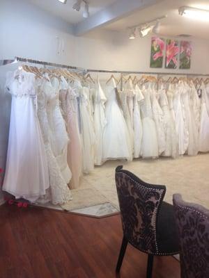 Some of the gowns we have in stock.