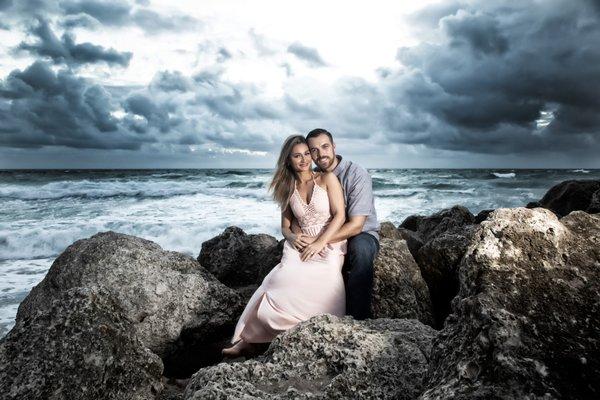 Romantic drama, on the beaches of Deerfield Beach, Florida