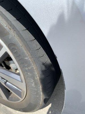 Bald front tire