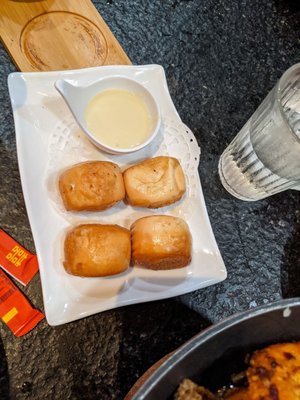 Fried man tou with condensed milk