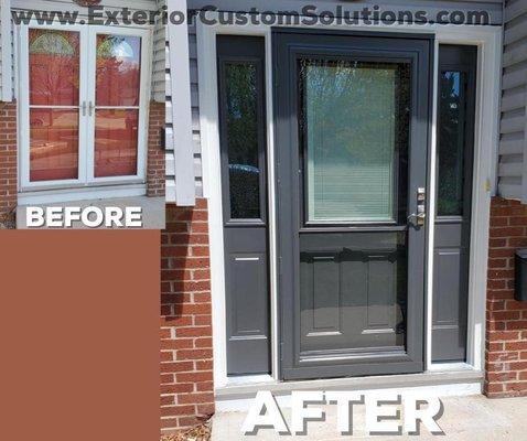 Great BEFORE & AFTER for this front door.