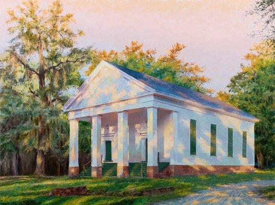 "Big Buckhead Church, Millen, Georgia" by Coleen Barnhart 30" x 40" Oil on linen panel