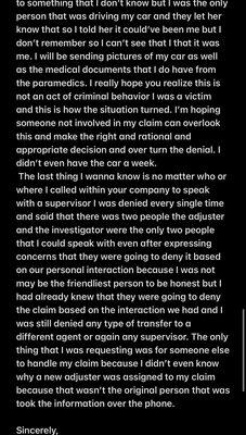 My letter to them after  Terracina (Teri) Bucci was badgering me trying to force me to admit to a story she "assumed" happened.