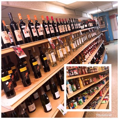 Wide selection of beer and wine, some groceries, dairy products, drinks and so much more