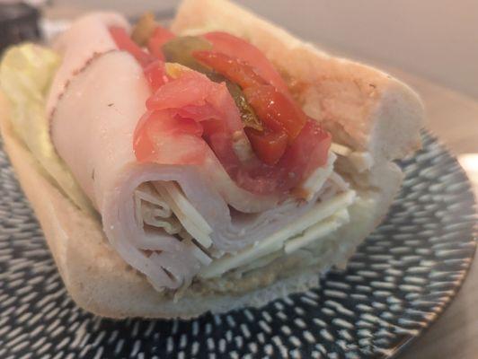 Turkey hoagie with sharp provolone