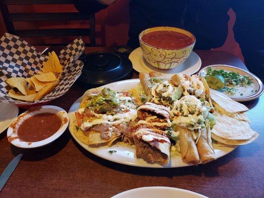 Fiesta Mexicana with beef, Menudo, Chips and Salsa