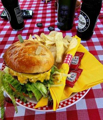 Burger and fries