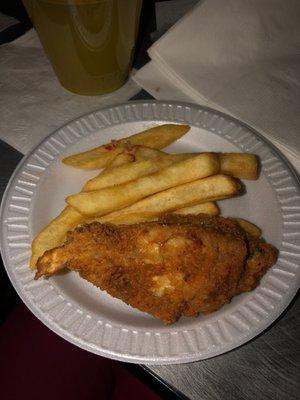 Chicken and fries