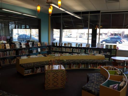 The kids activity area is bathed in natural light