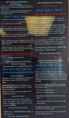 SALE SALE SALE !! EVERYTHING on sale at C&P Professional Detailing in Camp Hill PA