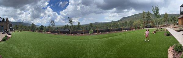 Pano of the faux grass space