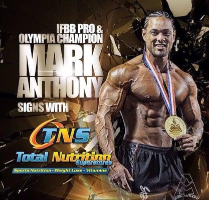 Total Nutrition has signed Mr. Olympia Physique champion, Mark Anthony, as our main sponsored athlete for Total Nutrition Superstores.