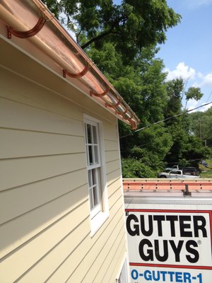 Copper Half Round With Copper Gutter Guard