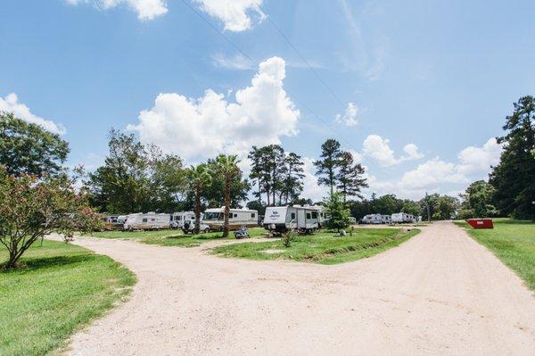 Spacious lots and gravel roads