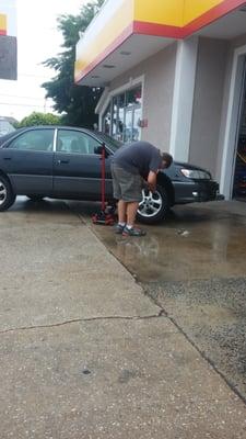 Getting the tire back on