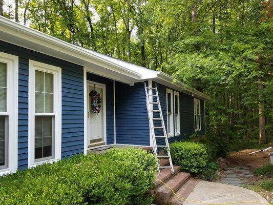 New siding and new gutters on this house.