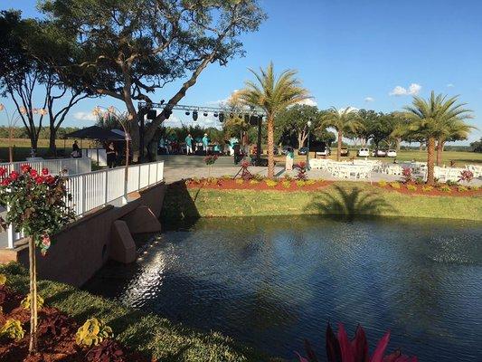 Water view of our outdoor venue area that can hold 250+ guests.