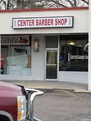 Store front of Center Barber Shop