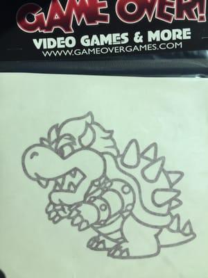 Bowser car decal bought from Game Over