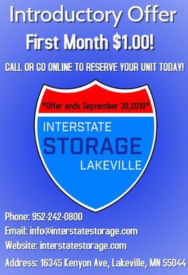 Rent with us today and get your first month for $1!!!