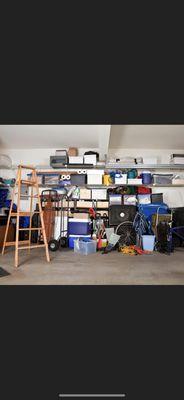 Organizing garage and hauling Trash