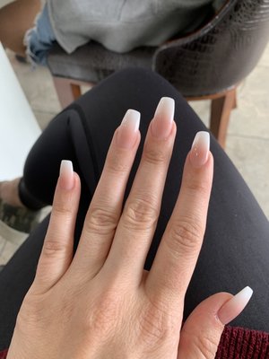 My first time getting nails of this length and ombré! Super impressed.