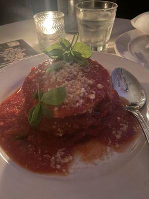 Eggplant Parm with a side of karaoke