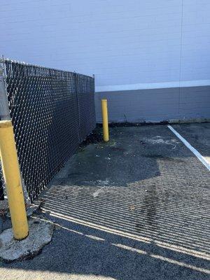 Chain link fence with black slats