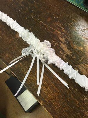 Garter made for daughter from her mother's wedding dress