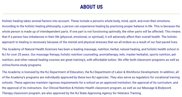 The Academy is licensed by the NJ Department of Education, the NJ Department of Labor & Workforce Development.