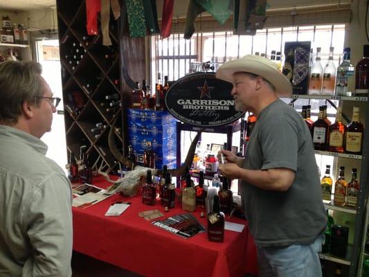 Dan Garrison,  of Garrison Brothers, talks whiskey during a very successful tasting and bottle signing