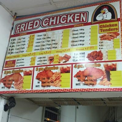 Fried Chicken Menu