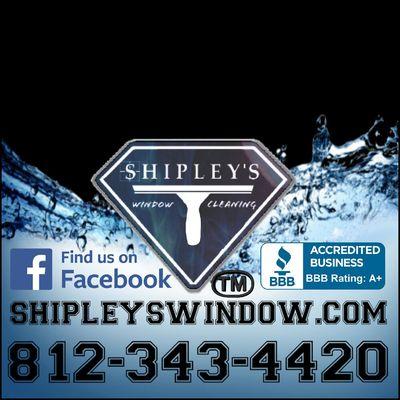 Shipley's Window Cleaning logo and contact info.