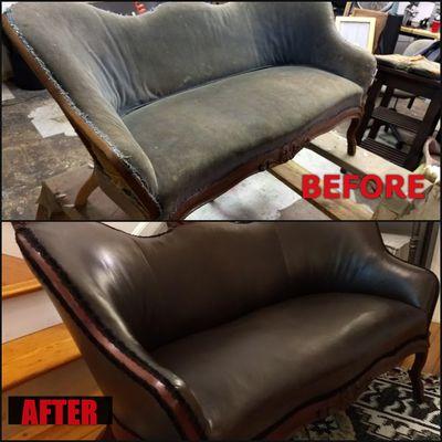 Antique Sofa Restoration Job Before and After