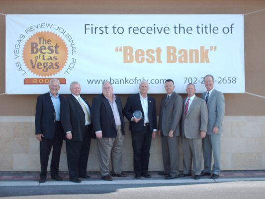 First to receive the "Best Bank" award for Best of Las Vegas.