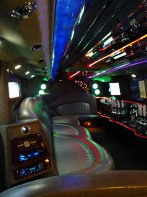 Interior - 14 passenger Hummer H2 SUV Stretch Limousine