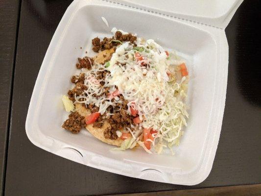 Ground beef tostada